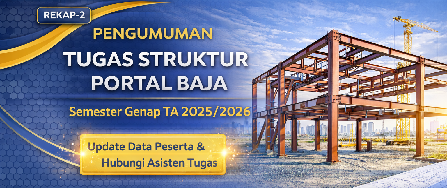 Pengumuman Rekap 2 Tugas Struktur Portal Baja Semester Genap TA 2025/2026